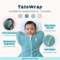 TatoWrap Swaddle — Zip-Up Bamboo Swaddle for Newborns (0–3 Months)