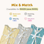 TatoWrap+ Swaddle — Zip Swaddle with Removable Sleeves for Rolling Babies (3–6 Months)