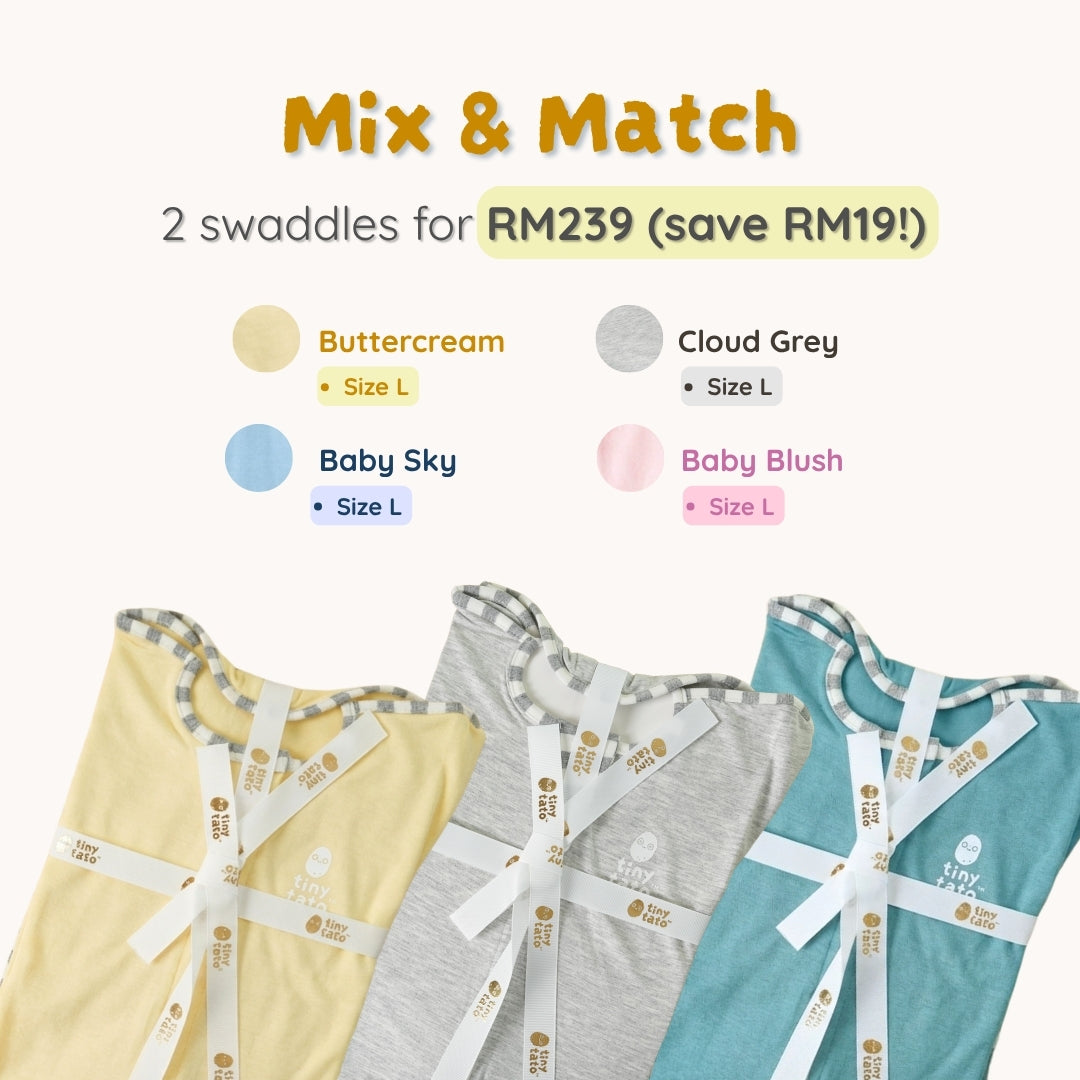 TatoWrap+ Swaddle — Zip Swaddle with Removable Sleeves for Rolling Babies (3–6 Months)