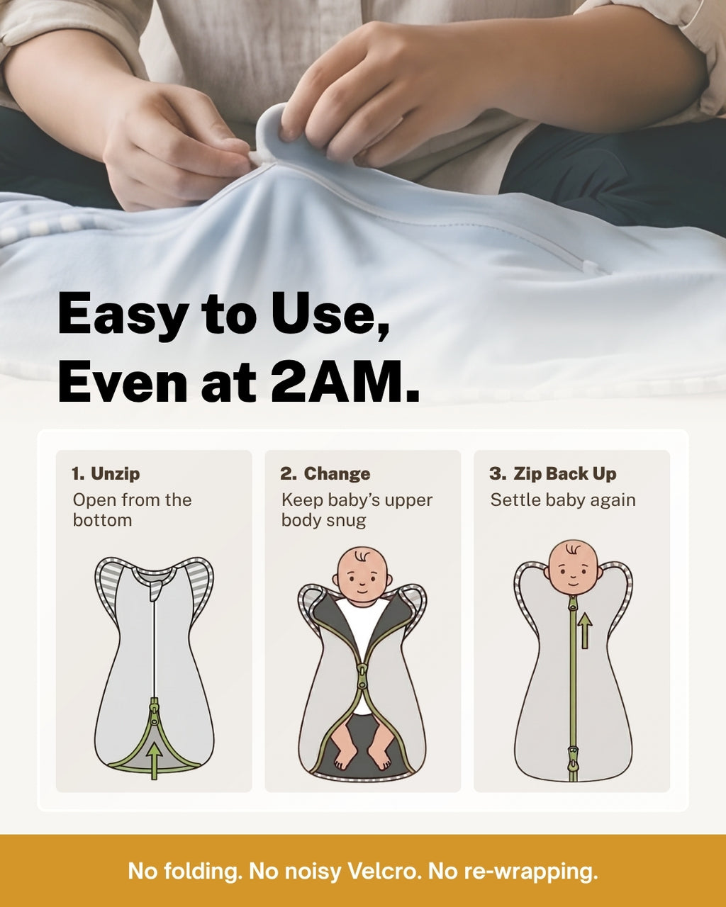 TatoWrap Bamboo Swaddle — 0–3 Months
