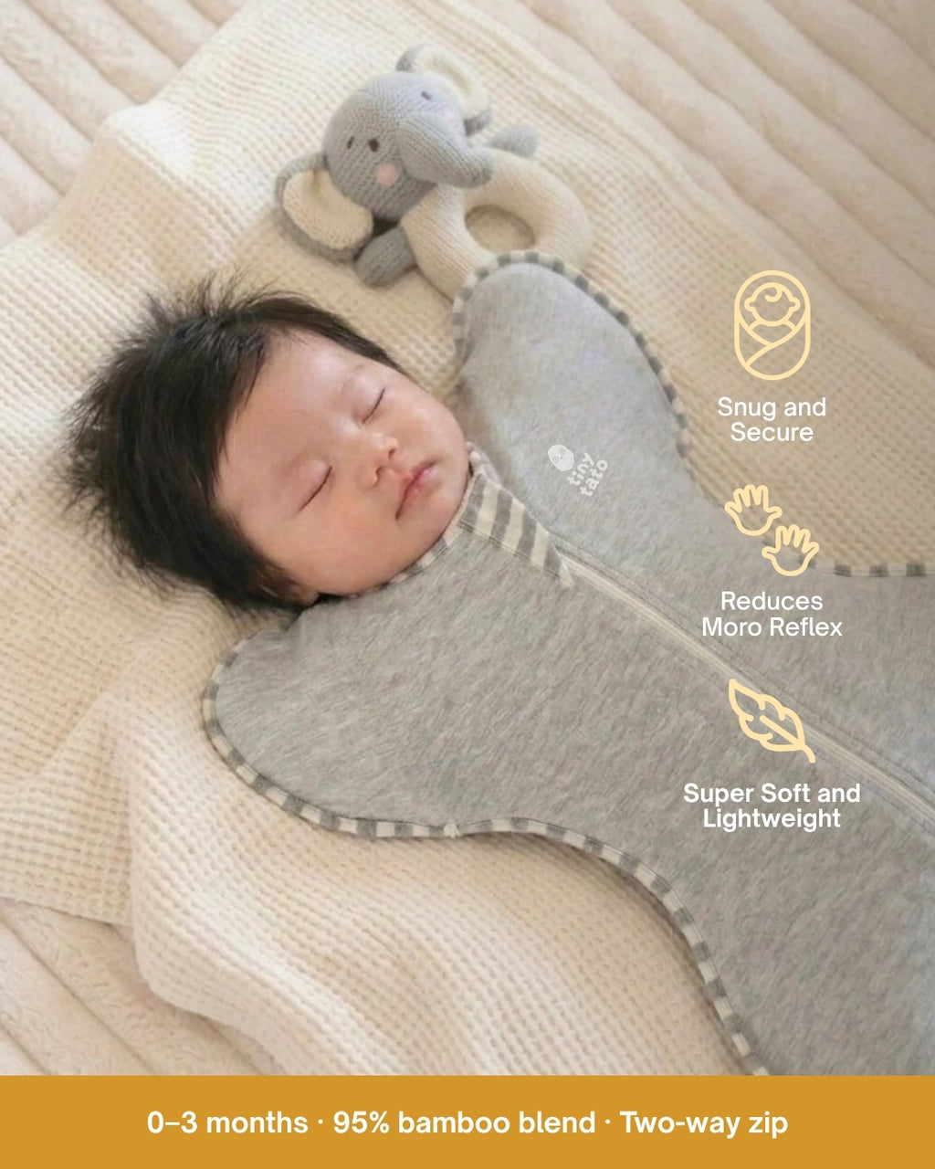 TatoWrap Bamboo Swaddle — 0–3 Months
