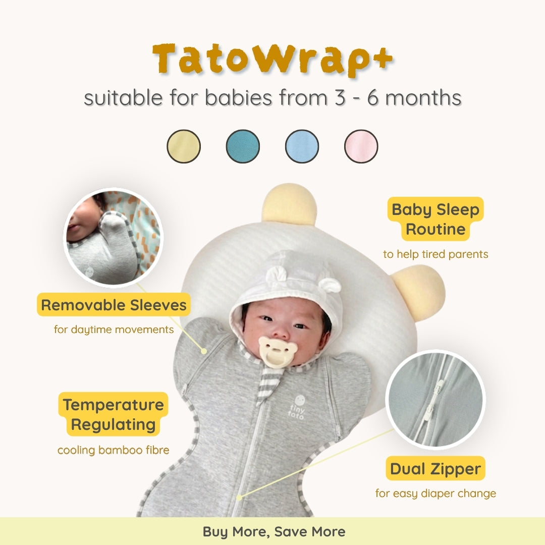 TatoWrap+ Swaddle — Zip Swaddle with Removable Sleeves for Rolling Babies (3–6 Months)